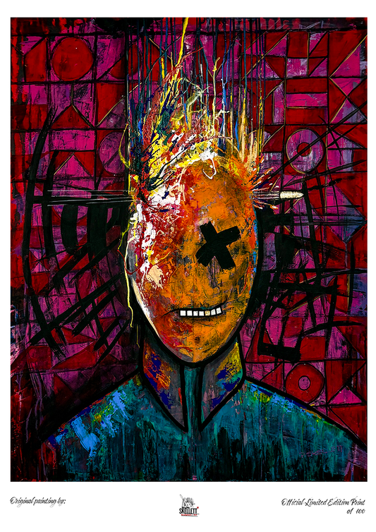 Punx - losing his mind - Archive Print by Paul Skellett