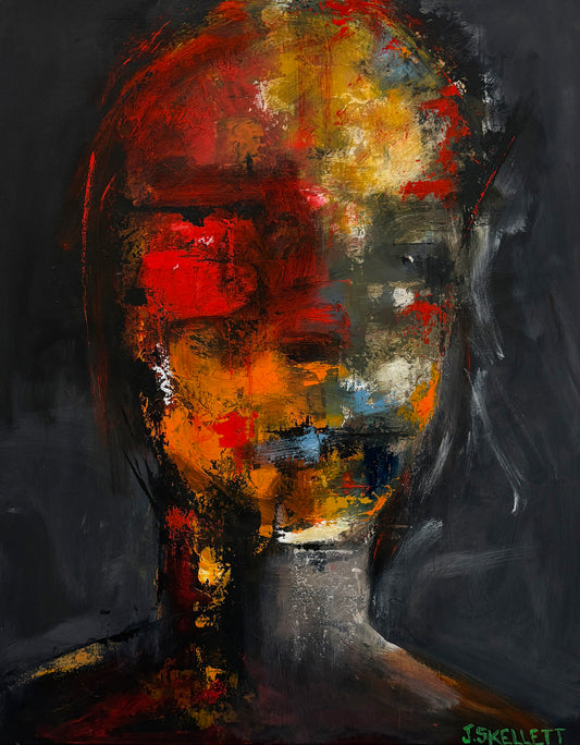 Stolen glances at the sun - Original painting by Jason Skellett
